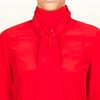 Gucci Pleated Sash Blouse in Red - Lyst