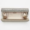 Jimmy Choo Cayla Glitter Clutch in Silver (champagne) - Lyst