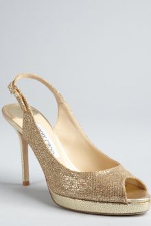 Jimmy Choo Glitter Mesh Nova Peep Toe Slingbacks - Lyst