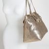 Jimmy Choo Rhea Glitter Leather Tote in Gold - Lyst