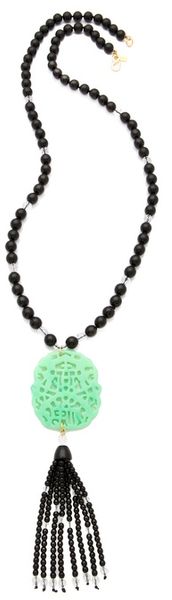 Kenneth Jay Lane Beaded Tassel Necklace - Lyst