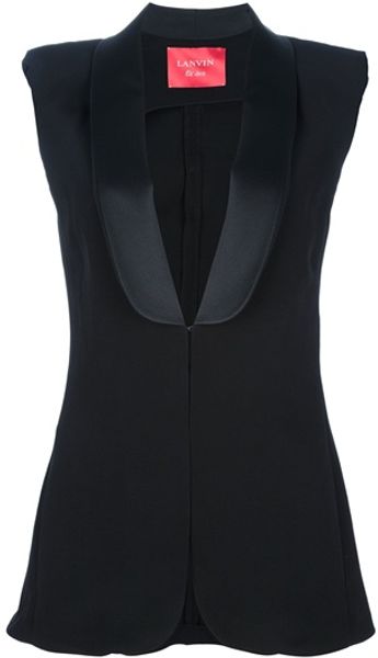 Lanvin Silk Waistcoat in Black - Lyst