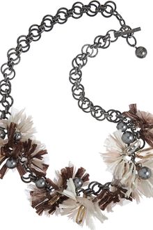 Lanvin Raffia Mask Flower Small Necklace - Lyst