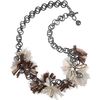 Lanvin Raffia Mask Flower Small Necklace in White (silver) - Lyst