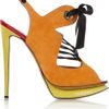 Nicholas Kirkwood Suede and Elaphe Slingback Sandals in Yellow (lemon) - Lyst