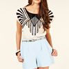 Oasis Tribal Placement Tee in White (neutral) - Lyst