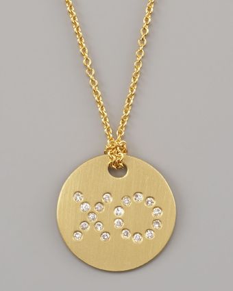 Roberto Coin Diamond Xo Medallion Necklace - Lyst