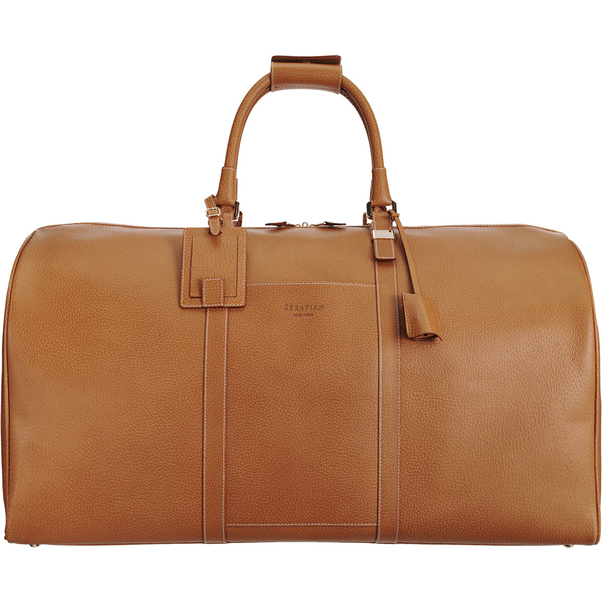 Serapian Leather Double Handle Duffel Bag in Brown for Men | Lyst