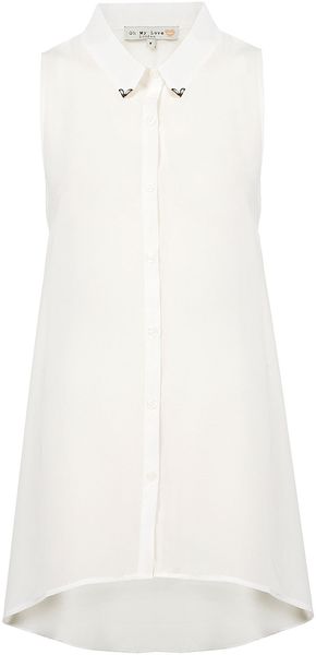 Topshop Collar Detail Shirt  - Lyst