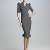 Zac Posen Sculpted Tweed Dress in Black - Lyst