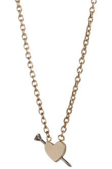 A.l.c. Jewelry Silver Brass Mini Heart Nail Pendant Necklace - Lyst