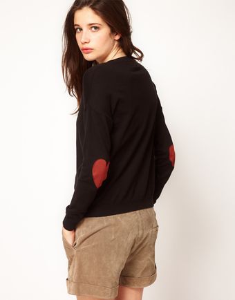 ASOS Collection Asos Heart Elbow Patch Jumper - Lyst