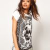 Asos Collection  Tshirt with Baroque Panel in White (multi) - Lyst
