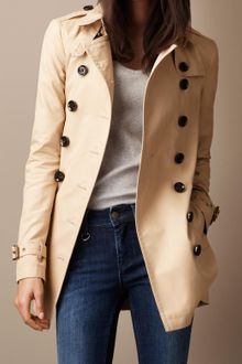 Burberry Brit Short Cotton Trench Coat - Lyst