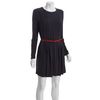 Calvin Klein Charcoal Pleated Long Sleeve Belted Dress in Gray (charcoal) - Lyst