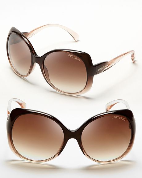Jimmy Choo Squared Oversized Dahlia Sunglasses in Brown (brown beige, brown gradient lens) - Lyst