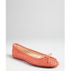 Jimmy Choo Coral Perforated Leather Walsh Bow Embellished Flats in Pink (coral) - Lyst