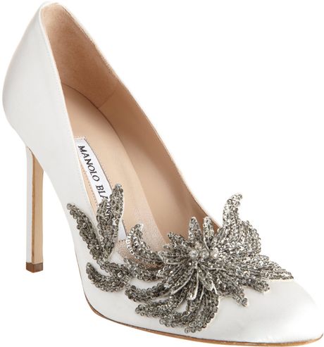 Manolo Blahnik Swan in White - Lyst