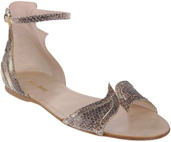 Miu Miu Lizard Print Sandal - Lyst