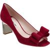Miu Miu Double Bow Peep Toe Pump in Red (silver) - Lyst