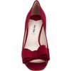 Miu Miu Double Bow Peep Toe Pump in Red (silver) - Lyst