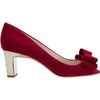 Miu Miu Double Bow Peep Toe Pump in Red (silver) - Lyst