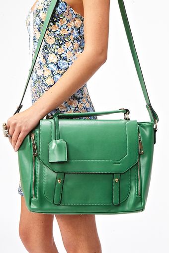 Nasty Gal Blair Messenger Bag Green - Lyst