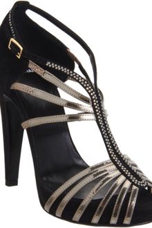 Pierre Hardy Metallic Peep Toe Sandal - Lyst