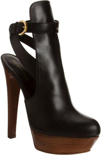 Sergio Rossi Open Back Ankle Boot - Lyst