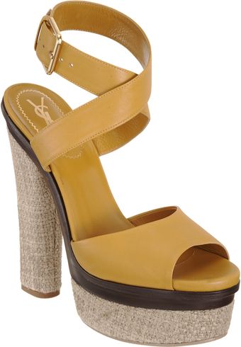Yves Saint Laurent Cross Strap Sandal - Lyst