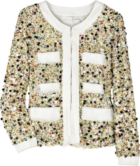 3.1 Phillip Lim Sequined Silk Jacket in Beige (cream) - Lyst
