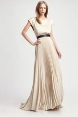 Alice + Olivia Triss Pleated Silk Maxi Dress