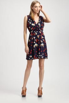 Alice + Olivia Sullivan Printed Silk Dress - Lyst