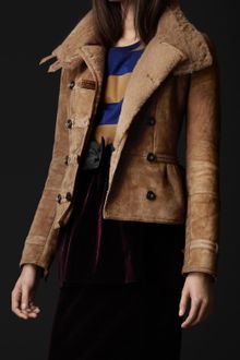 Burberry Prorsum Sueded Shearling Military Jacket - Lyst