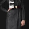 Burberry Prorsum Fur Collar Herringbone Top Coat in Gray (mid grey) - Lyst