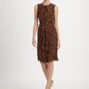 Carolina Herrera Silk Chiffon Shirt Dress in Brown (cafe) - Lyst