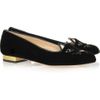Charlotte Olympia Kitty Embroidered Velvet Flats in Black - Lyst