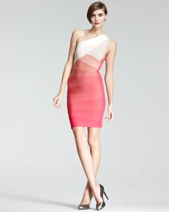 Hervé Léger Oneshoulder Bandage Dress - Lyst