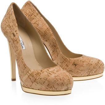 Oscar de la Renta Cork Platform Pumps - Lyst