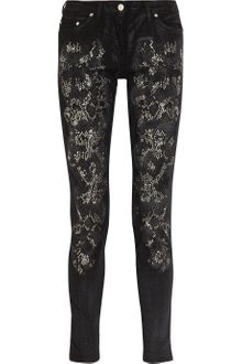 Roberto Cavalli Embellished Midrise Skinny Jeans - Lyst