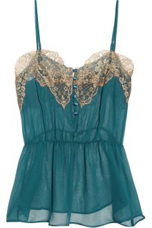 Rosamosario Classica Bellezza Lacetrimmed Silkchiffon Camisole - Lyst