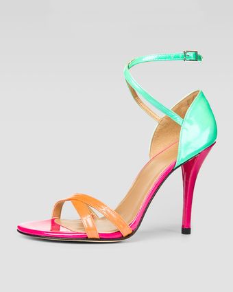 Stuart Weitzman Colorblocked Strappy Sandal - Lyst