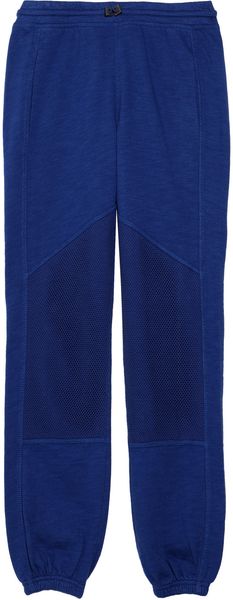 T By Alexander Wang Cropped Slubfrench Terry and Mesh Track Pants - Lyst