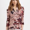 Tory Burch Printed Silk Tunic in Pink (white) - Lyst