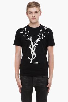 Yves Saint Laurent Black Dove Logo Tshirt - Lyst