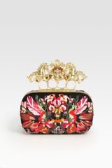 Alexander McQueen Floral Embroidered Box Clutch