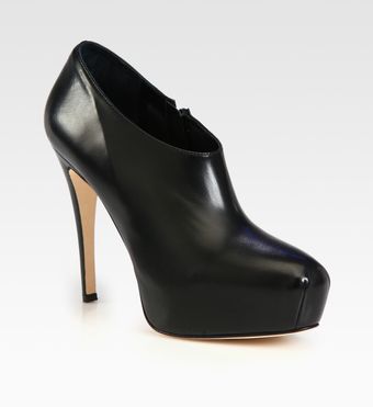 Brian Atwood Leather Platform Ankle Boots - Lyst