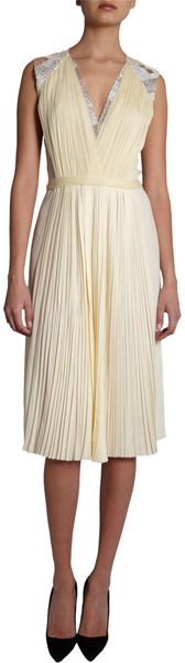 J. Mendel Pleated Dress - Lyst