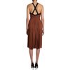 J. Mendel Pleated Halter Dress in Brown (tobacco) - Lyst