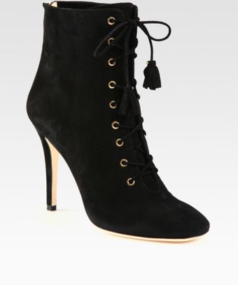 Jimmy Choo Cinder Suede Lace-Up Ankle Boots - Lyst